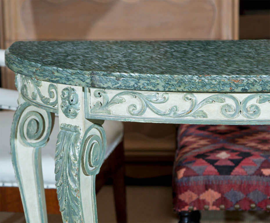 19th Century Circa 1880s French Marble Top Console Table