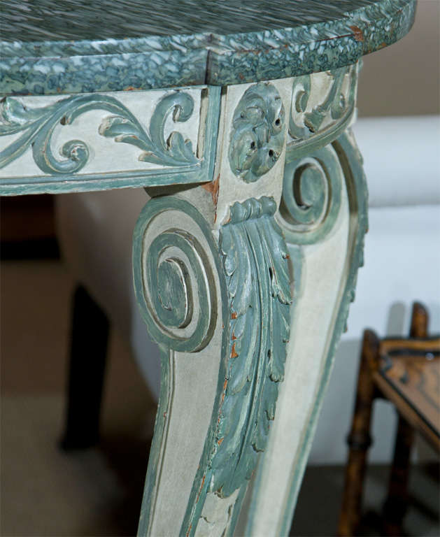 Circa 1880s French Marble Top Console Table 1