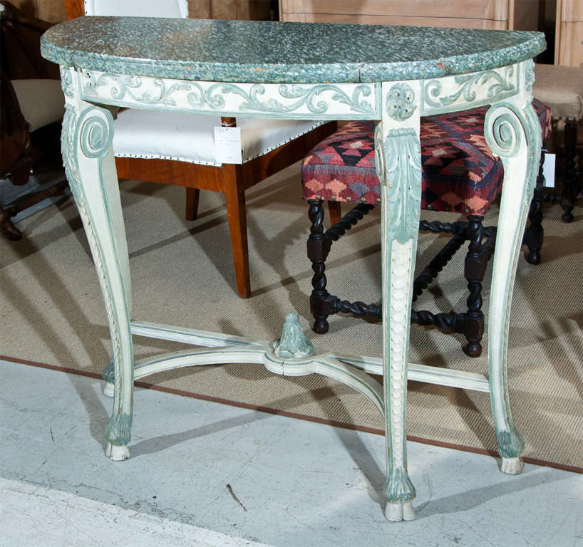 Circa 1880s French Marble Top Console Table 2