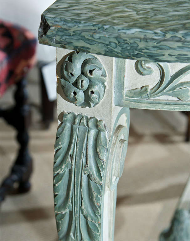 Circa 1880s French Marble Top Console Table 7