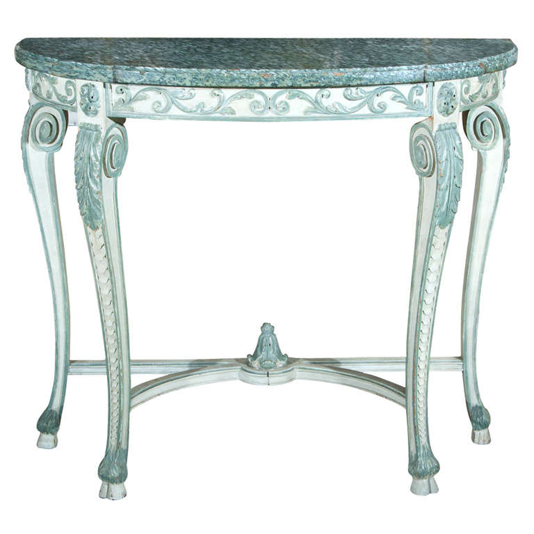 Circa 1880s French Marble Top Console Table