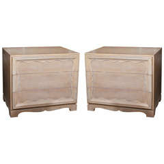 Pair of  Mid Century Bleached Chest of Drawers
