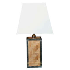 Vintage Lamp Bamboo Parquet/Chrome Bonding*