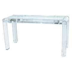 Chunky Faceted Lucite Console/Sofa Table