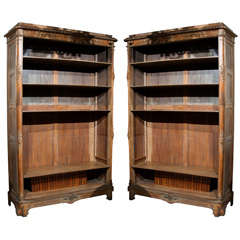 Antique French Distressed Oak Open Bookcase (Sold Individually)
