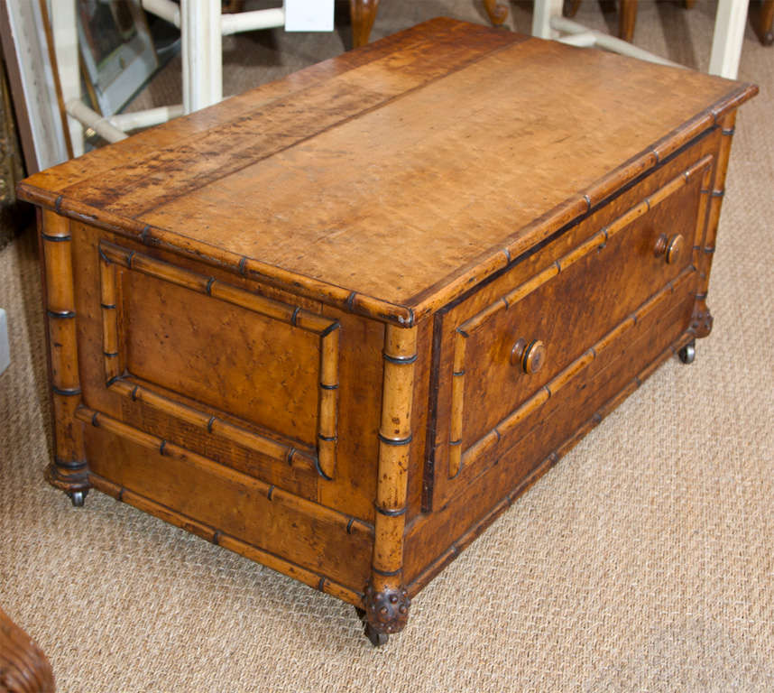 Small Faux Bamboo Chest at 1stdibs