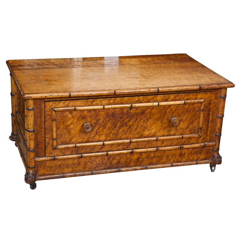 Small Faux Bamboo Chest at 1stdibs