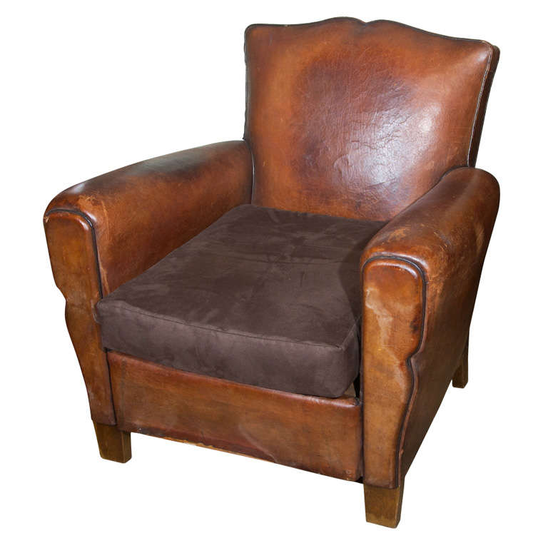 Small French Leather Club Chair at 1stDibs small leather club chair
