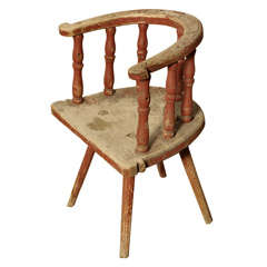 An Alpine painted farmhouse chair