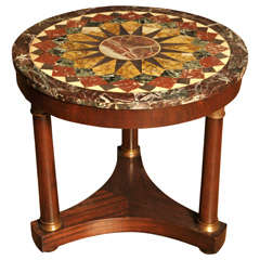 Empire Side Table With Pietra Dura-plate