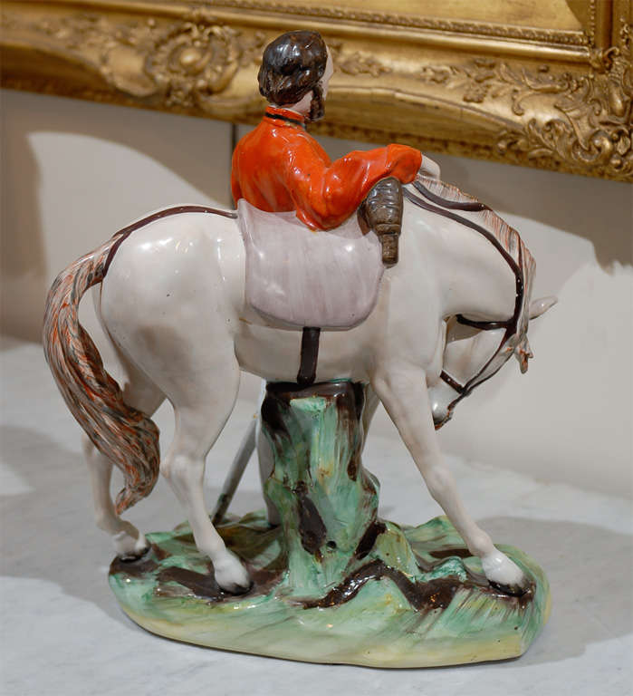 19th Century Large Staffordshire Garibaldi with Horse