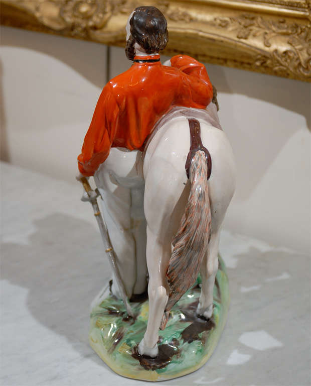 Pottery Large Staffordshire Garibaldi with Horse