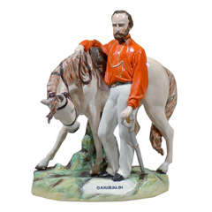 Large Staffordshire Garibaldi with Horse