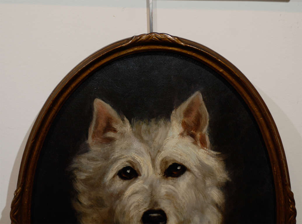 British Oil Painting of  Dog