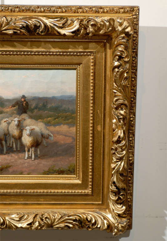 painting of shepherd and sheep