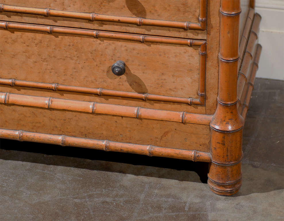 English Marble Top Faux Bamboo Chest/Commode 2