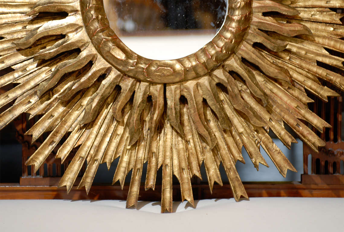 20th Century Large French Sunburst Mirror