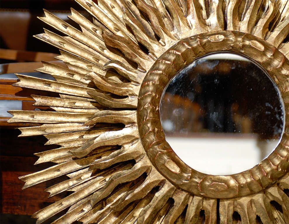 Large French Sunburst Mirror 1