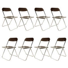 Set of Eight Folding Giancarlo Piretti "Plia" Chairs