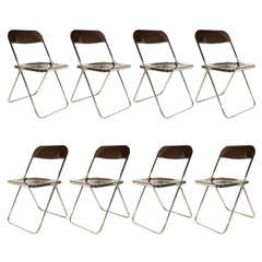 Set of Eight Folding Giancarlo Piretti "Plia" Chairs