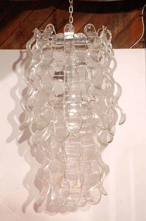 Waved glass Murano chandelier