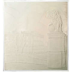 Rare Orrefors Etched Window Commission By Vicke Lindstrand