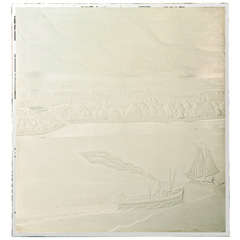 Rare Orrefors Etched Window Commission by Vicke Lindstrand