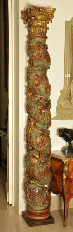 Italian Carved Wood Columns