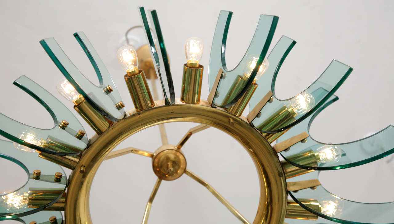 Mid-20th Century Italian Design 1950s Chandelier By Crystal Arte