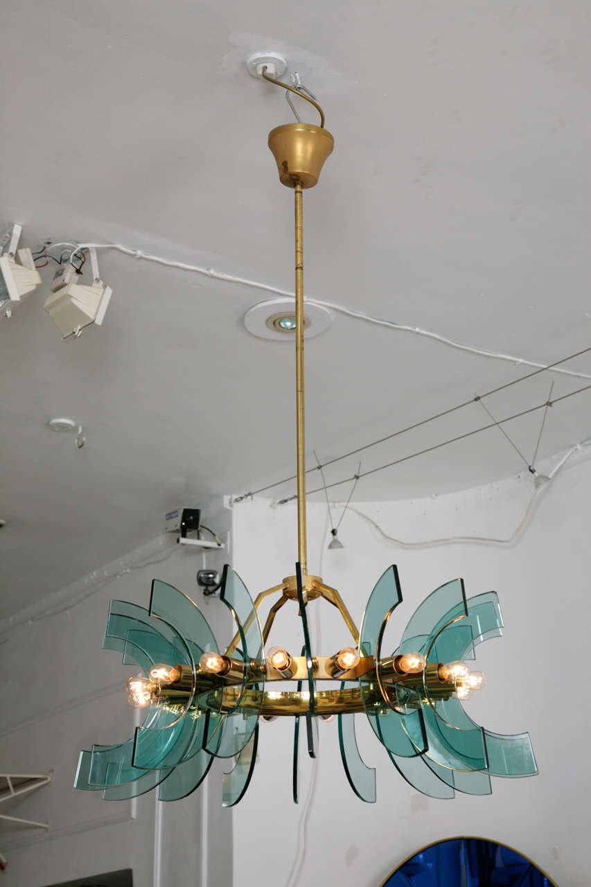 Italian Design 1950s Chandelier By Crystal Arte 2