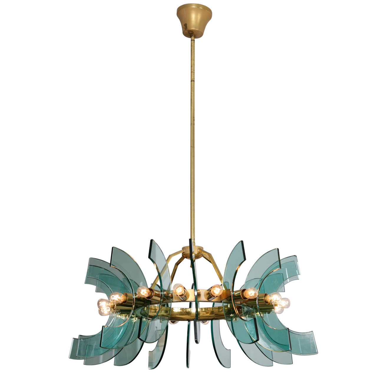 Italian Design 1950s Chandelier By Crystal Arte