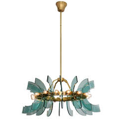 Italian Design 1950s Chandelier By Crystal Arte