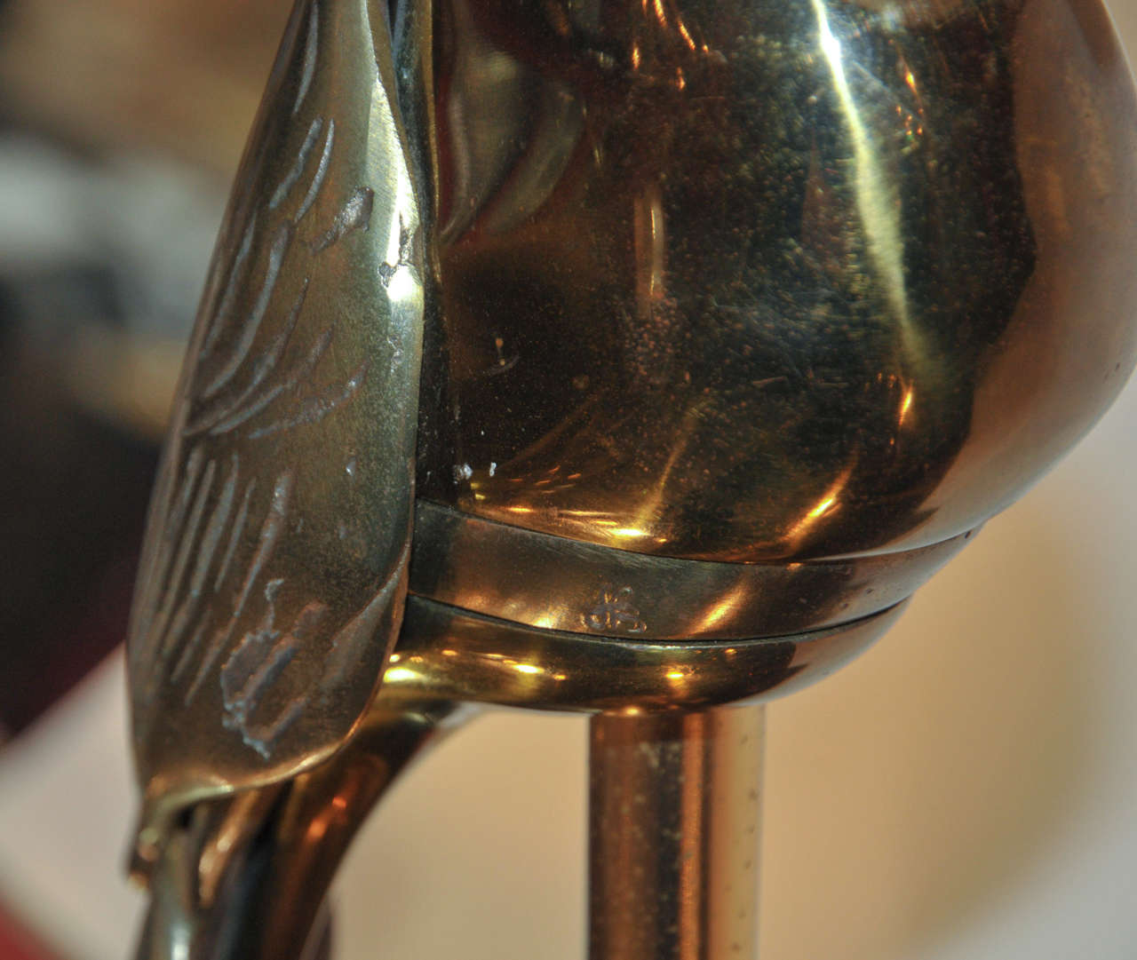 Lámpara de los años 70 con un tucán de bronce en venta 2