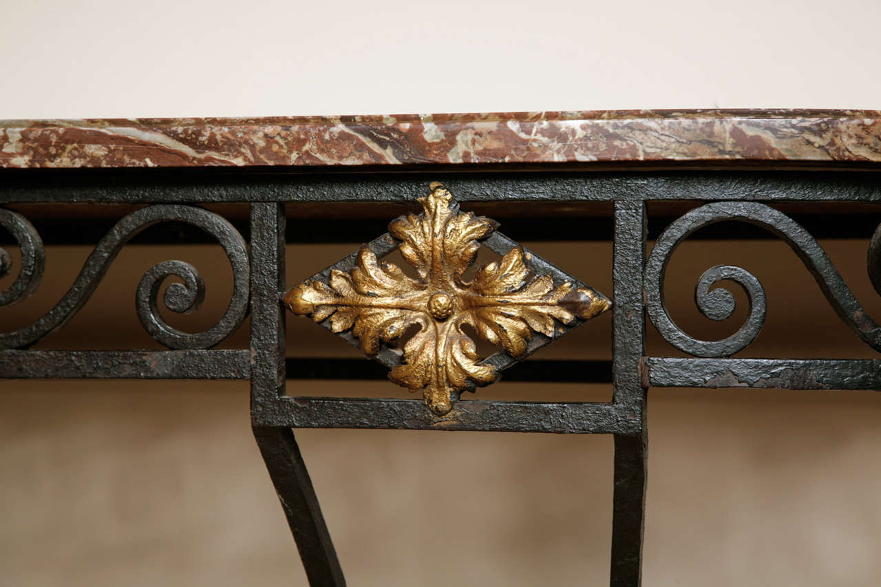 French A Cast Iron Console Table  Circa 1850