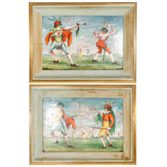c.1900, Painted, Italian Tiles