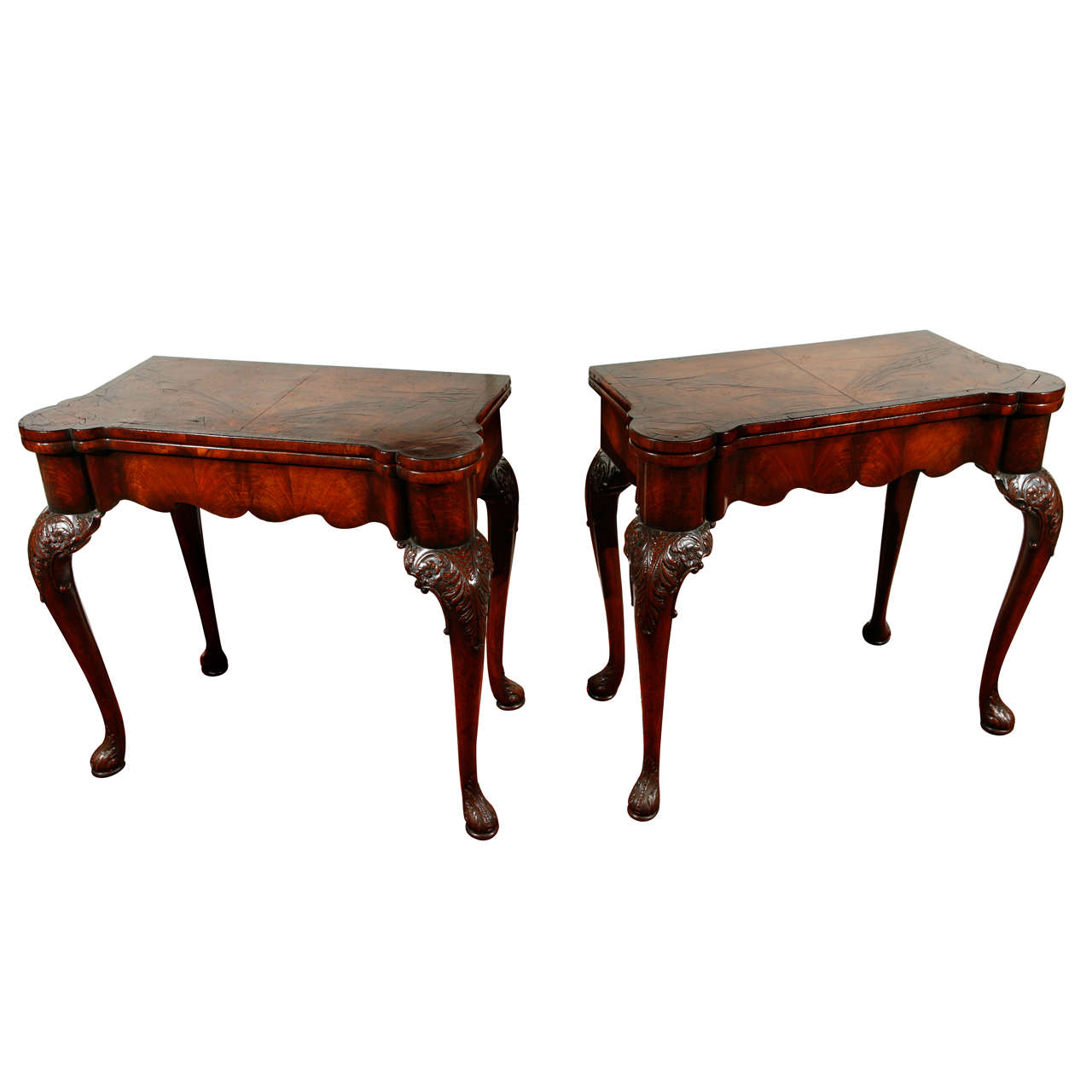 English Games Tables with Needlepoint Interiors For Sale