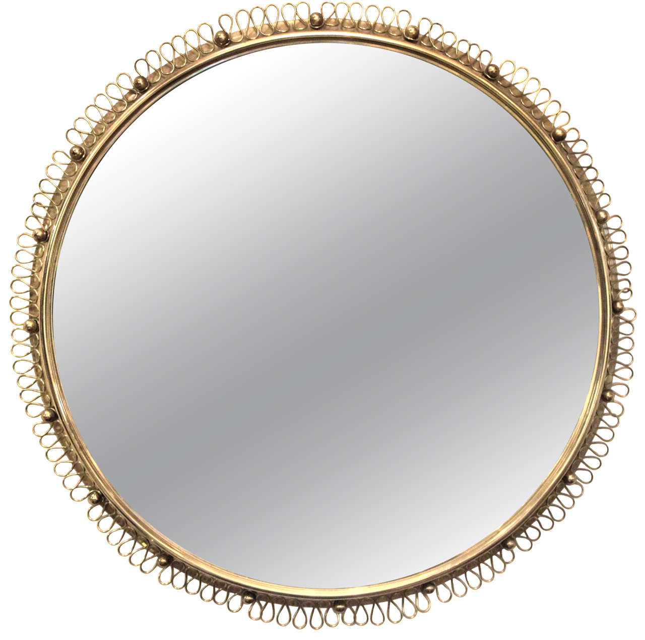 Brass Mirror in the Manner of Josef Frank