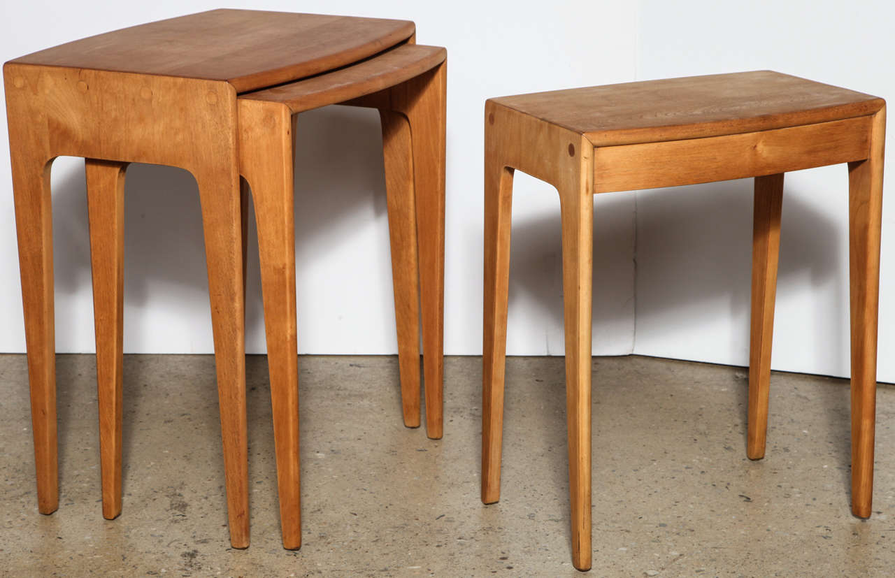 Mid-20th Century set of Heywood Wakefield Nesting Tables