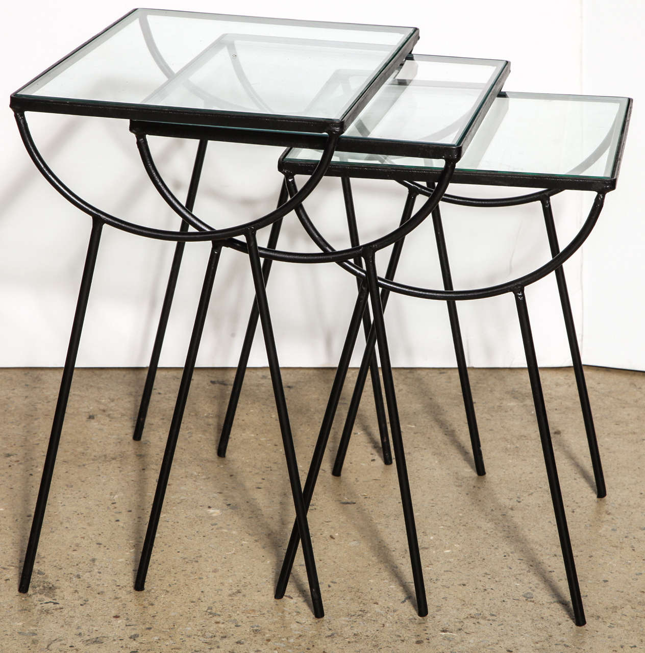 Mid-Century Modern Set of Three Arbuck Indoor Outdoor Nesting Tables