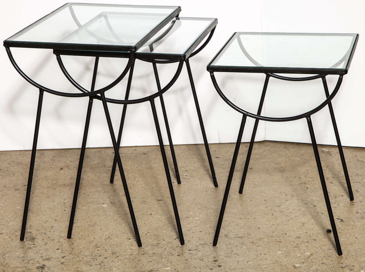 Set of Three Arbuck Indoor Outdoor Nesting Tables For Sale at 1stdibs