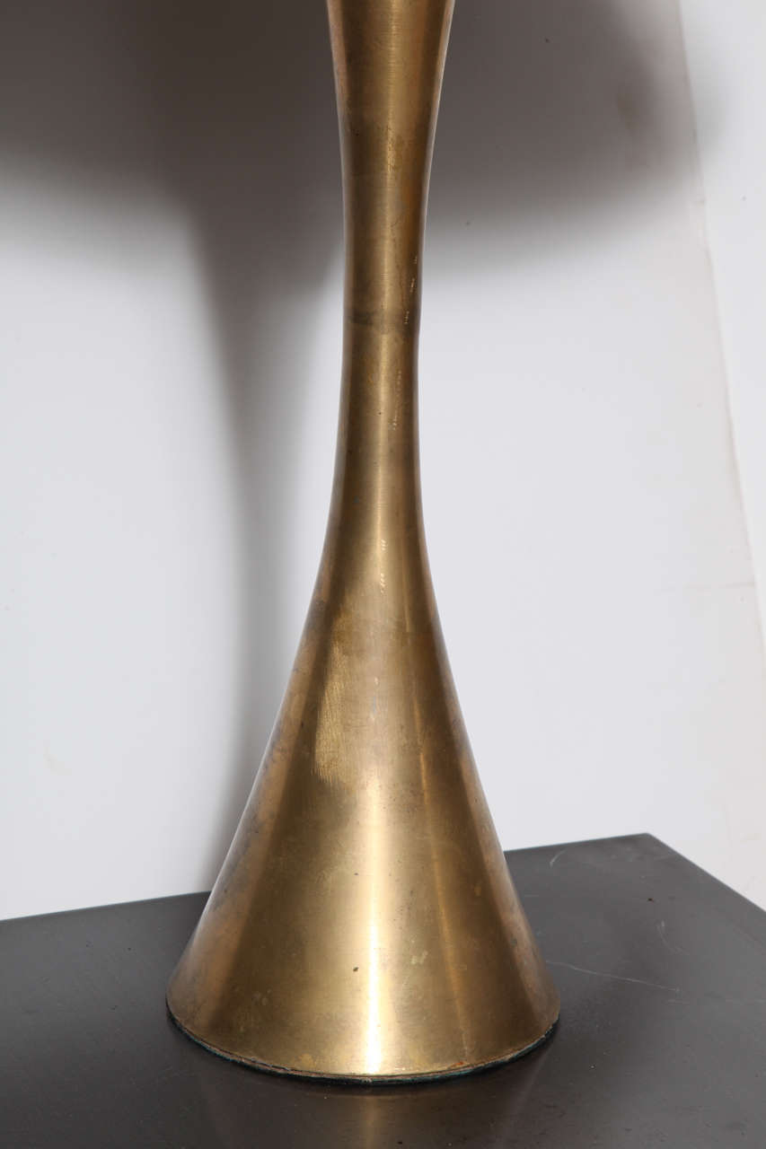 Mid-Century Modern Stewart Ross James for Hansen Lighting Co. All Brass Hourglass Table Lamp, 1950s