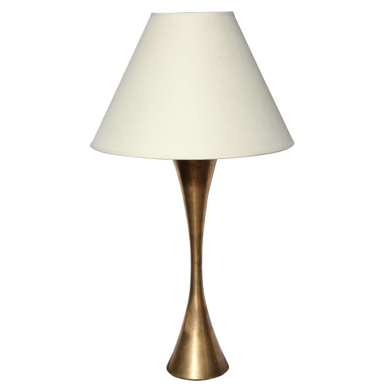 Stewart Ross James for Hansen Lighting Co. All Brass Hourglass Table Lamp, 1950s