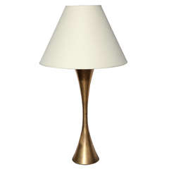 Stewart Ross James for Hansen Lighting Co. All Brass Hourglass Table Lamp, 1950s