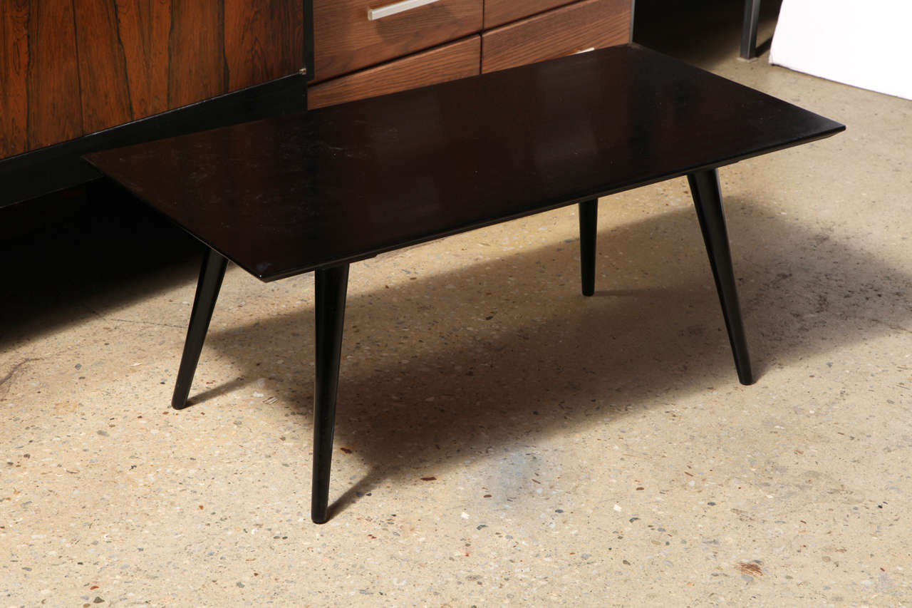 small Mid Century Paul McCobb Planner Group for Winchendon Furniture Company Black solid Birch Ebony Coffee Table - Cocktail Table or Bench.  Great for small space.  Very strong and sturdy.  Refinished