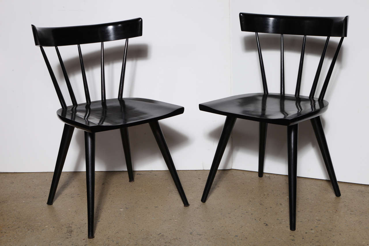 Mid-Century Modern set of 4 Black Planner Group Chairs by Paul McCobb