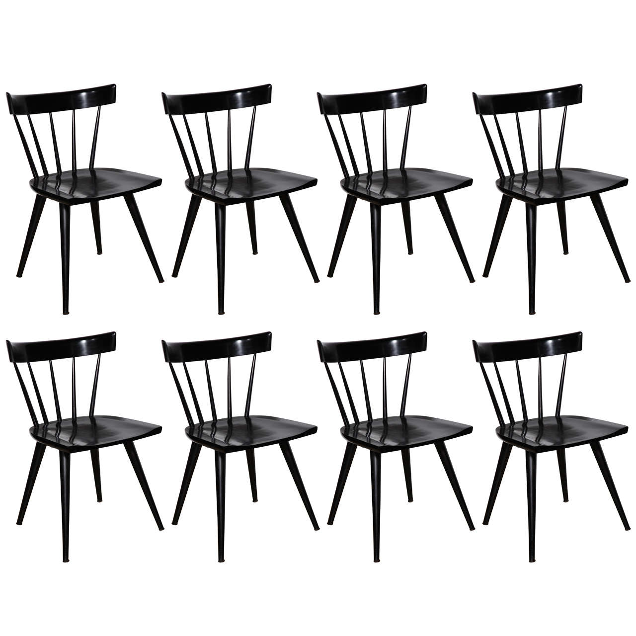 set of 4 Black Planner Group Chairs by Paul McCobb