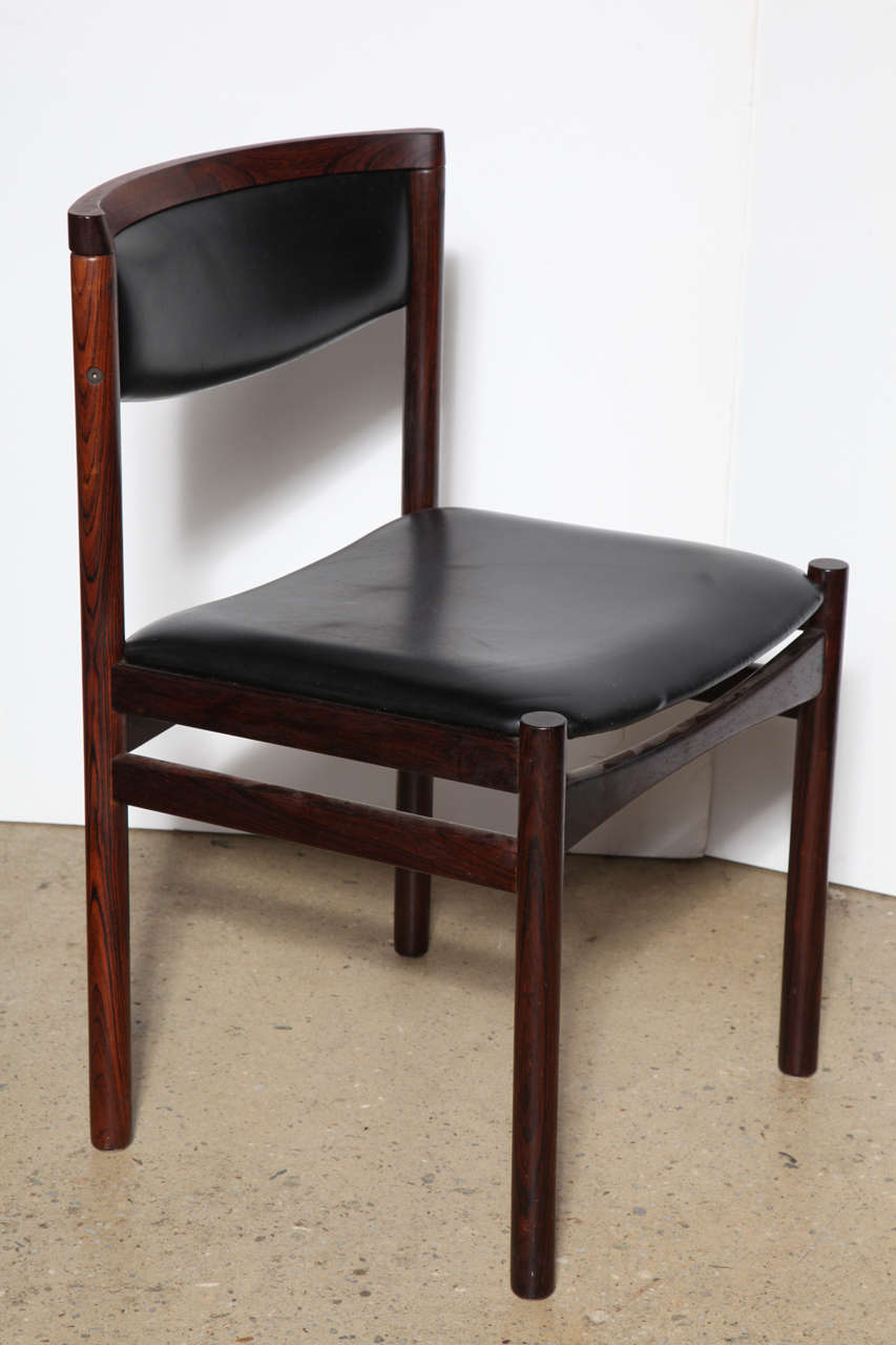 Mid-20th Century Set of Four S.A.X Soro Stolefabrik Danish Modern Rosewood Side Chairs, 1960s