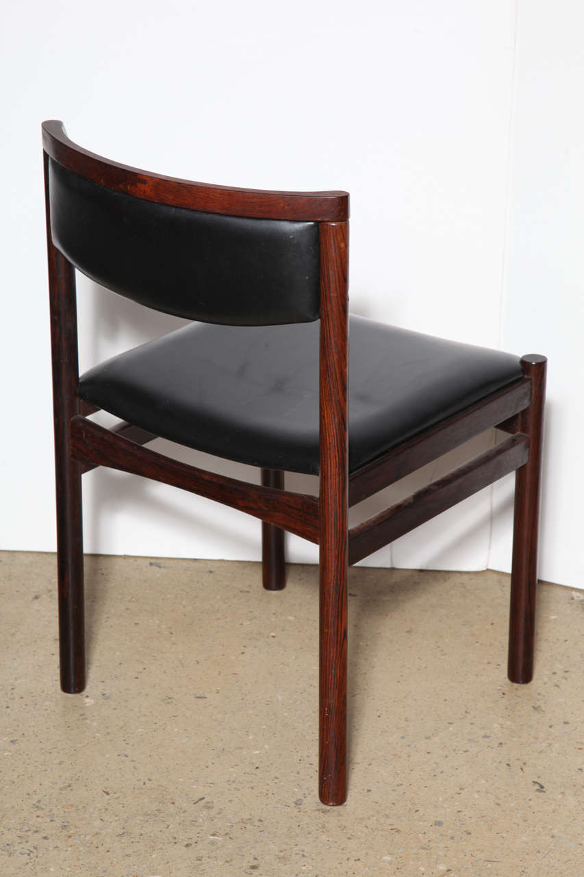 Set of Four S.A.X Soro Stolefabrik Danish Modern Rosewood Side Chairs, 1960s 2