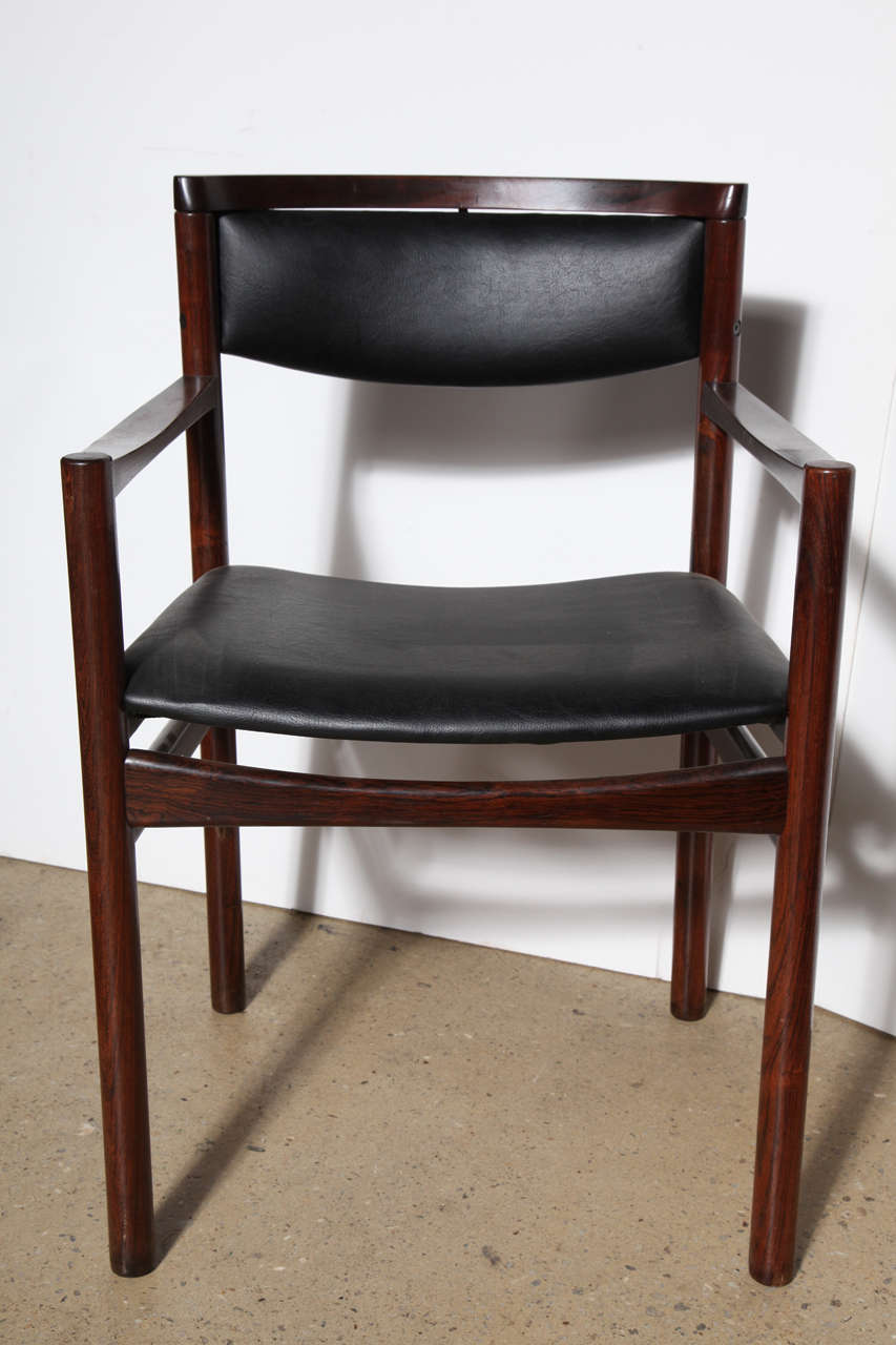 Pair of S.A.X. Soro Stolefabrik Danish Modern Rosewood Armchairs, 1960s In Good Condition In Bainbridge, NY