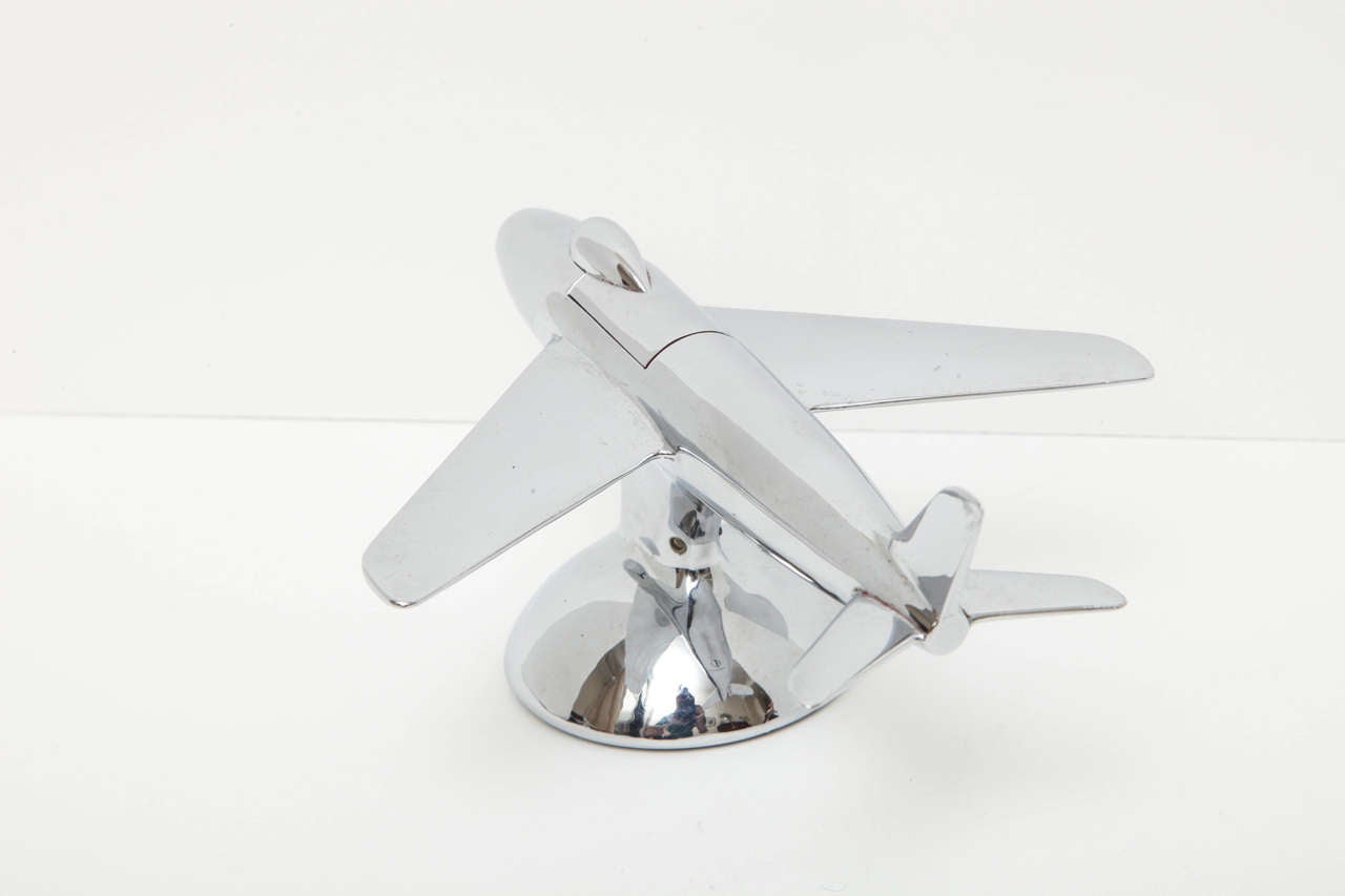 British Dunhill Chrome Airplane Table Lighter